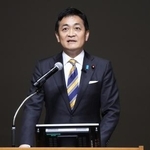 　国民民主党の党大会であいさつする玉木代表＝５日、東京都内