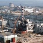 　１９８６年８月に撮影されたチョルノービリ原発（タス＝共同）