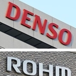 　デンソー（上）とロームのロゴ