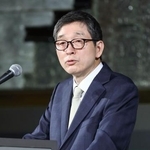 　東京都内で講演する韓国の李赫駐日大使＝２７日午後