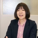 　取材に応じる産業別労組「航空連合」の小林茜会長