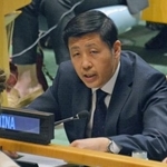 　２９日、ＮＰＴ再検討会議で発言する中国外務省の孫暁波軍縮局長＝ニューヨーク（共同）