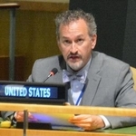 　２９日、ＮＰＴ再検討会議で発言する米国のヨー国務次官補＝ニューヨーク（共同）