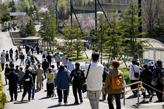 　夏季営業が始まった旭山動物園＝１日午前、北海道旭川市