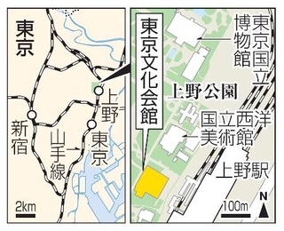 　東京・上野　東京文化会館、上野公園、東京国立博物館、国立西洋美術館
