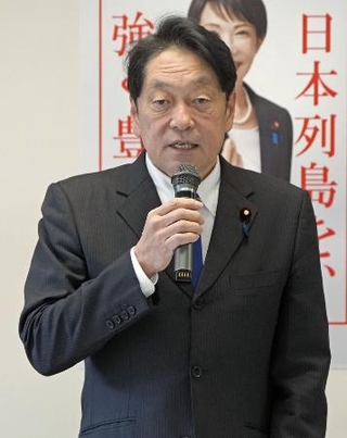 　２月、自民党安全保障調査会の会合であいさつする小野寺五典会長＝東京・永田町の党本部