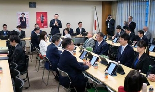　再審制度を巡る自民党の法務部会と司法制度調査会の合同会議＝１３日午後、東京・永田町の党本部