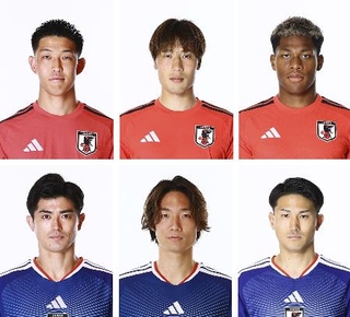 　（上段左から）早川友基、大迫敬介、鈴木彩艶、（下段左から）谷口彰悟、板倉滉、渡辺剛