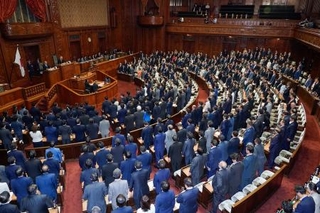 　防災庁設置関連法案を可決した衆院本会議＝１９日午後