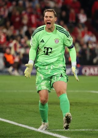 　ドイツ代表に復帰したバイエルン・ミュンヘンのＧＫノイアー＝６日、ミュンヘン（ゲッティ＝共同）