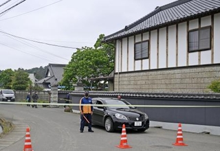 　強盗殺人事件があった住宅付近＝栃木県上三川町