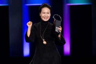 　スペインのサンセバスチャン国際映画祭で最優秀主演俳優賞を受賞した趙簫泓さん＝２０２５年９月（ゲッティ＝共同）