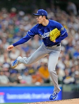 　ブルワーズ戦に先発したドジャース・佐々木＝ミルウォーキー（共同）