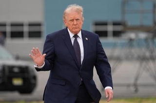 　トランプ米大統領＝２２日、米ニュージャージー州モリスタウン（ＡＰ＝共同）