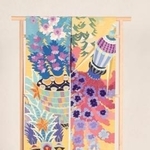 　三浦璃来さんが春の園遊会で着用したロケットの柄の帯（「きもの百科　イトカワ」提供）