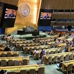 　１日、ニューヨークの国連本部で開かれたＮＰＴ再検討会議の第１委員会（共同）