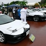 　イベントで展示された栃木県警のスポーツカー＝４日午前、栃木県茂木町