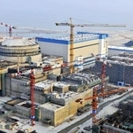 　建設中の台山原発＝２０２１年、中国広東省台山市（ＣＮＳ＝共同）