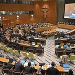 　４日、ニューヨークの国連本部で開かれたＮＰＴ再検討会議の第２委員会（共同）　