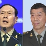 　李尚福前国防相（右）、魏鳳和元国防相
