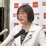 　国会で記者会見する共産党の田村委員長＝１４日午後