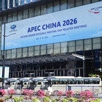 　中国・上海で開かれた「女性と経済フォーラム」の会場＝１５日（共同）