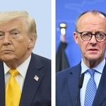 　トランプ米大統領、ドイツのメルツ首相（ゲッティ＝共同）