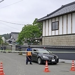 　強盗殺人事件があった住宅付近＝１５日、栃木県上三川町