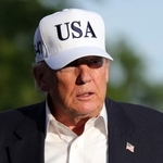 　トランプ米大統領＝１５日、ワシントン（ゲッティ＝共同）