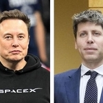 　イーロン・マスク氏（左）（ゲッティ＝共同）、サム・アルトマン氏