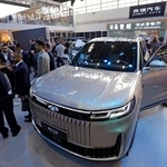 　北京国際モーターショーに出展した奇瑞汽車のブース＝４月、北京（共同）