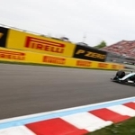 　Ｆ１カナダＧＰ予選、ポールポジションを獲得したメルセデスのジョージ・ラッセル＝２３日、モントリオール（ゲッティ＝共同）