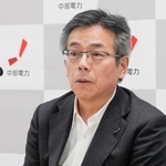 　記者会見する中部電力の林欣吾社長＝２６日午後、名古屋市