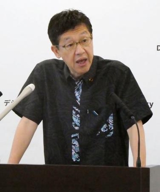 　記者会見する松本デジタル相＝２日午前、デジタル庁