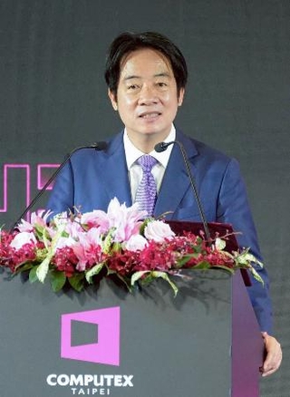　コンピューテックス台北の開幕式であいさつする台湾の頼清徳総統＝２日、台北市（共同）