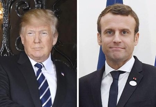 　トランプ米大統領、フランスのマクロン大統領