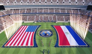 　サッカーＷ杯北中米３カ国大会で導入される新方式の試合前セレモニーのイメージ画像（ＦＩＦＡ提供）