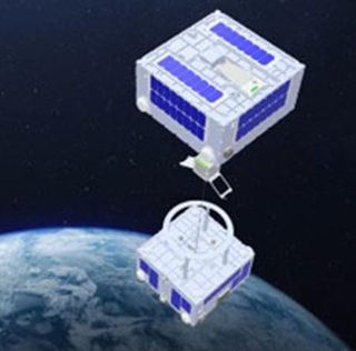 　小型衛星「しらいと」のイメージ図（静岡大能見研究室提供）