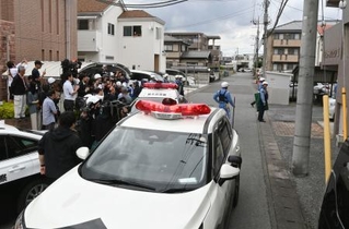 　クマが現れた宇都宮市の住宅街＝９日午後