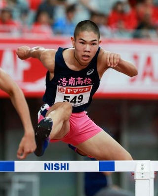 　男子４００メートル障害決勝　力走する後藤大樹＝パロマ瑞穂スタジアム