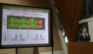 　記者会見する東京大の矢守航准教授＝１９日午前、東京都文京区