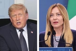 　トランプ米大統領（ＡＰ＝共同）、イタリアのメローニ首相
