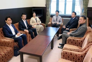 　中道改革連合、立憲民主、公明３党の幹事長、国対委員長会談＝２３日午前、国会