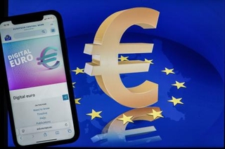 　欧州中央銀行（ＥＣＢ）のデジタルユーロに関するウェブサイト＝２月（ゲッティ＝共同）