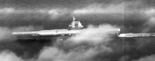 　台湾国防部が２３日に公開した、中国の空母「福建」とされる画像（国防部提供・共同）
