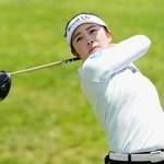 　調整する山下美夢有。メジャー２勝目を目指す＝リビエラＣＣ（共同）