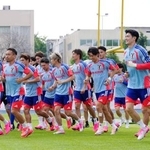 　サッカーＷ杯北中米３カ国大会の事前合宿地で調整を開始した日本代表＝３日、モンテレイ（共同）