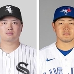 　ホワイトソックスの村上宗隆、ブルージェイズの岡本和真（ゲッティ＝共同）