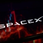　スペースＸのロゴ（ゲッティ＝共同）