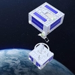 　小型衛星「しらいと」のイメージ図（静岡大能見研究室提供）